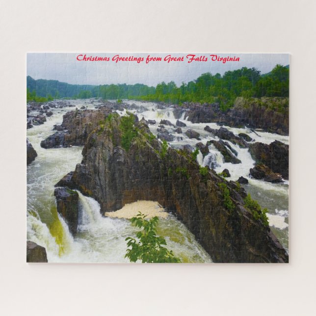 Great Falls Virginia.Christmas Greetings Jigsaw Puzzle (Horizontal)