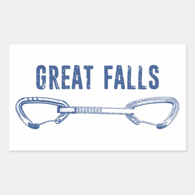 Great Falls Virginia Rock Climbing Quickdraw Rectangular Sticker (Front)