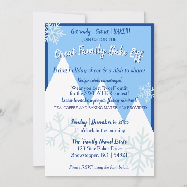 Great Family Bake Off Invitation (Front)