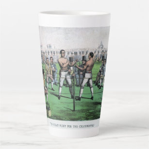 Great Fight for the Championship, Vintage Boxing Latte Mug