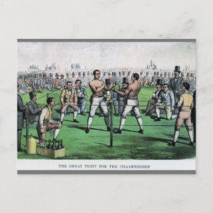 Great Fight for the Championship, Vintage Boxing Postcard