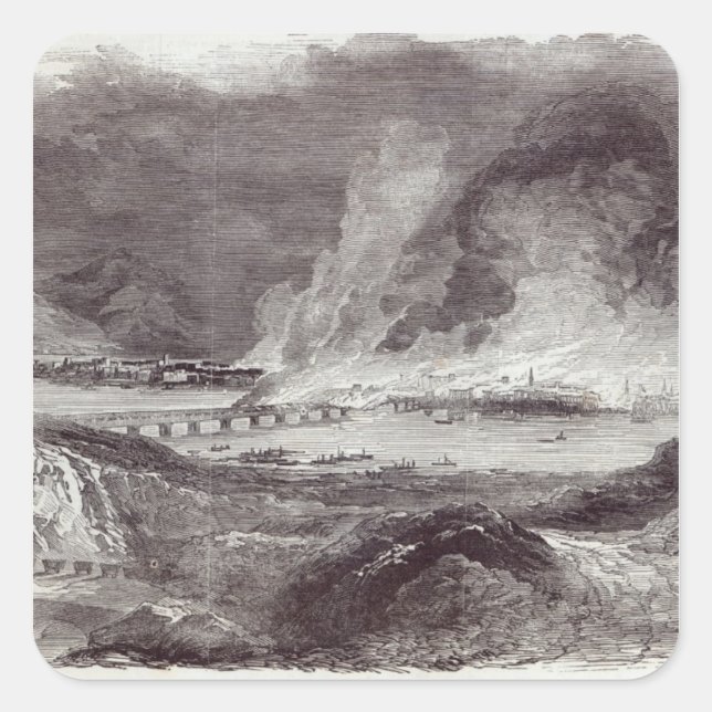 Great Fire at Pittsburgh Square Sticker (Front)