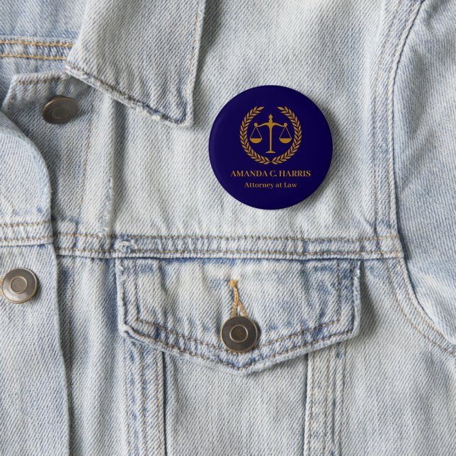 Great for Lawyers, Attorneys, Judges, Law Clerks,  6 Cm Round Badge (In Situ)