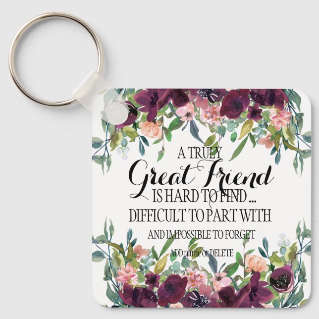 Great Friend Family thank you Bestie appreciation Key Ring (Front)