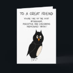 Great Friend Humourous Birthday Card Owl<br><div class="desc">Great Friend Humourous Birthday Card Owl. Customisable with any text of your choice. Design © www.justbyjulie.com</div>