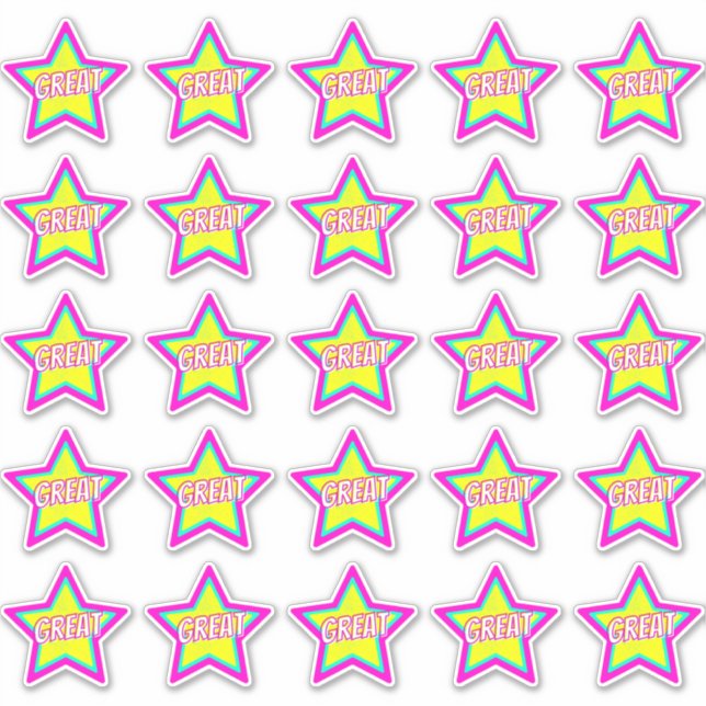Great Fun Star Teacher Reward Comment Stickers (Front)