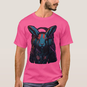 Great Funny Rabbit Rapper Design Vibrant Colors fu T-Shirt