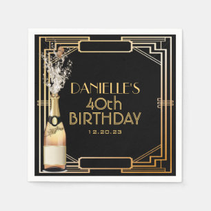 Great Gatsby Art Deco Birthday Personalised Napkin
