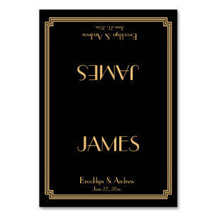 Great Gatsby Art Deco Black Wedding Place Cards