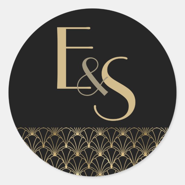 Great Gatsby art deco elegant wedding Sticker (Front)