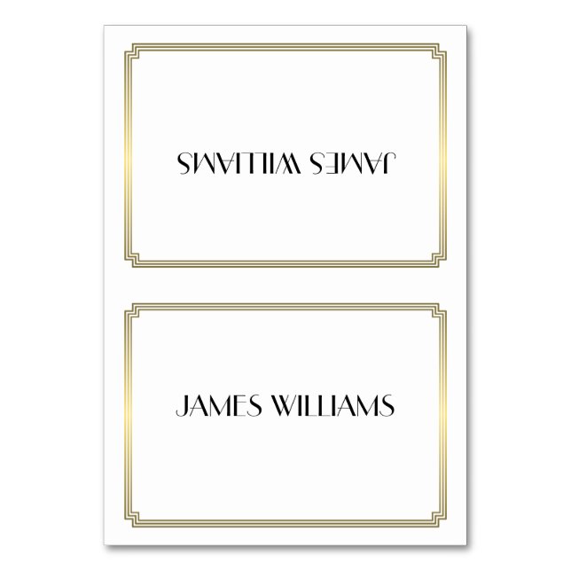 Great Gatsby Art Deco Gold Place Setting Cards (Front)