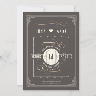 Great Gatsby Art Deco Save the Dates Date