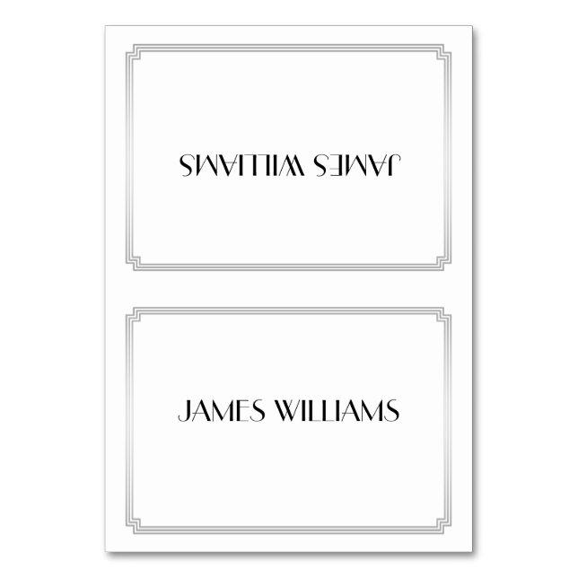 Great Gatsby Art Deco Silver Place Setting Cards (Front)