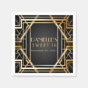 Great Gatsby Art Deco Sweet 16 Personalised Napkin