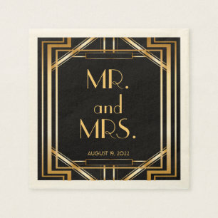 Great Gatsby Art Deco Wedding Personalised Napkin