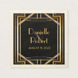 Great Gatsby Art Deco Wedding Personalised Napkin