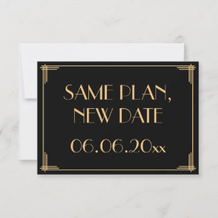 Great Gatsby Art Deco Wedding Same Plan New Date Save The Date