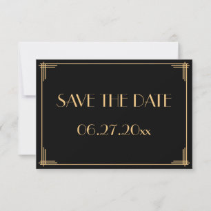 Great Gatsby Art Deco Wedding Save The Date Card