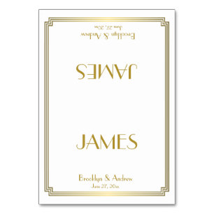 Great Gatsby Art Deco White Wedding Place Cards