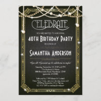 Great Gatsby Birthday invitation / Art Deco invite