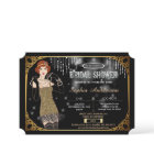Great Gatsby bridal shower invitation flapper
