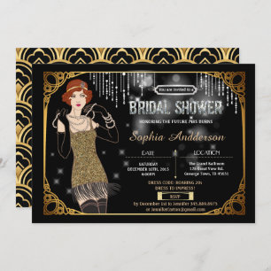 Great Gatsby bridal shower invitation flapper