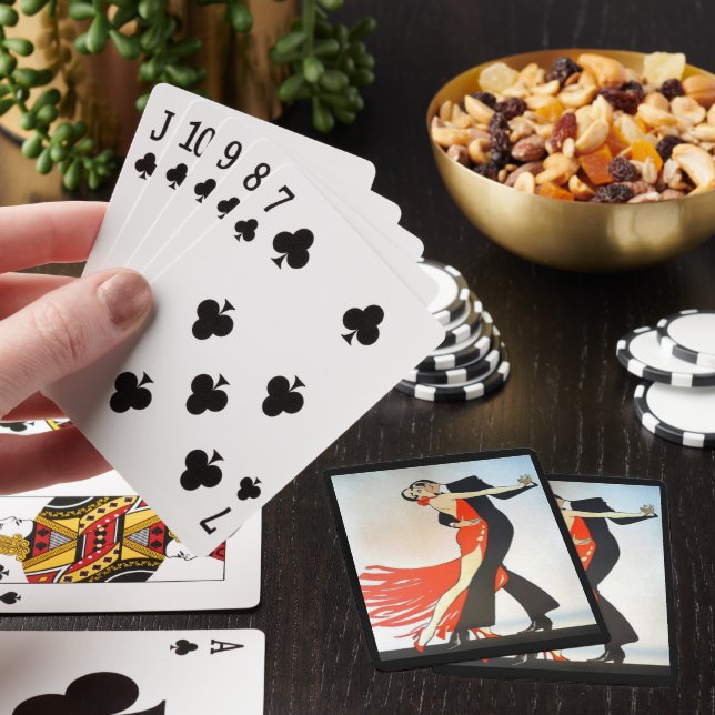 Great Gatsby Dancers in Black & Red  Playing Cards (In Situ)