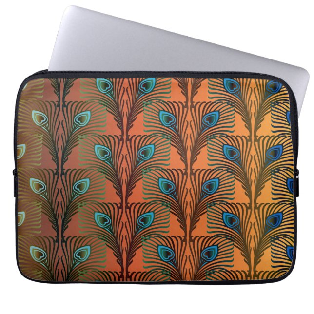 Great Gatsby Feathers art deco design Laptop Sleeve (Front)