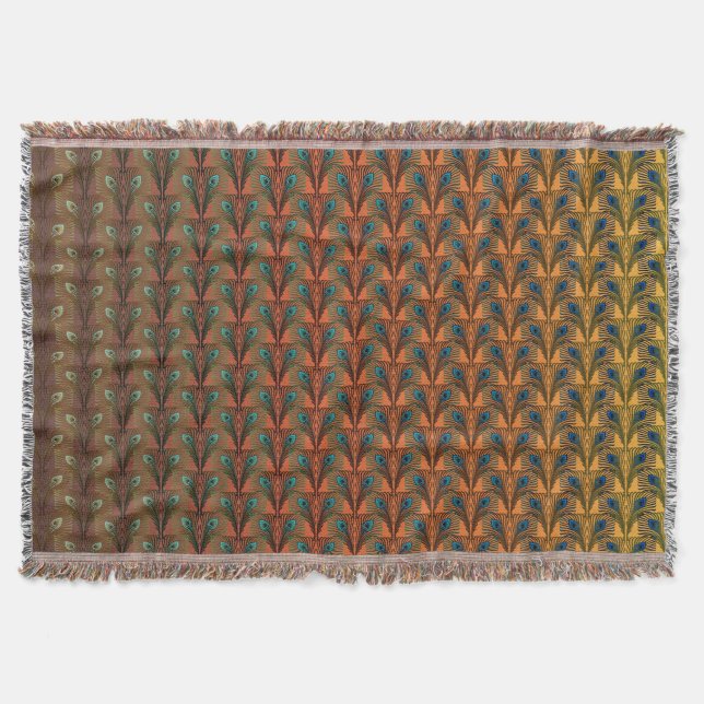 Great Gatsby Feathers art deco design Throw Blanket (Front)