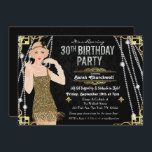 Great Gatsby Flapper Girl 30th Birthday Invitation<br><div class="desc">Celebrate like they did in the Swinging Twenties with our fabulous,  Gatsby-inspired invitation. Whether you’re planning a bachelorette party or a birthday party,  take your event back in time to the fabulous era of Art Deco and lavish living.</div>
