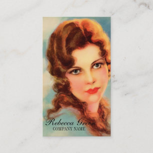 great gatsby girl beauty salon makeup hair stylist business card