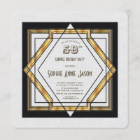Great Gatsby Gold White Art Deco 50th Birthday