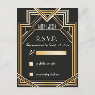 Great Gatsby inspired RSVP card