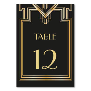 Great Gatsby inspired Table Number card