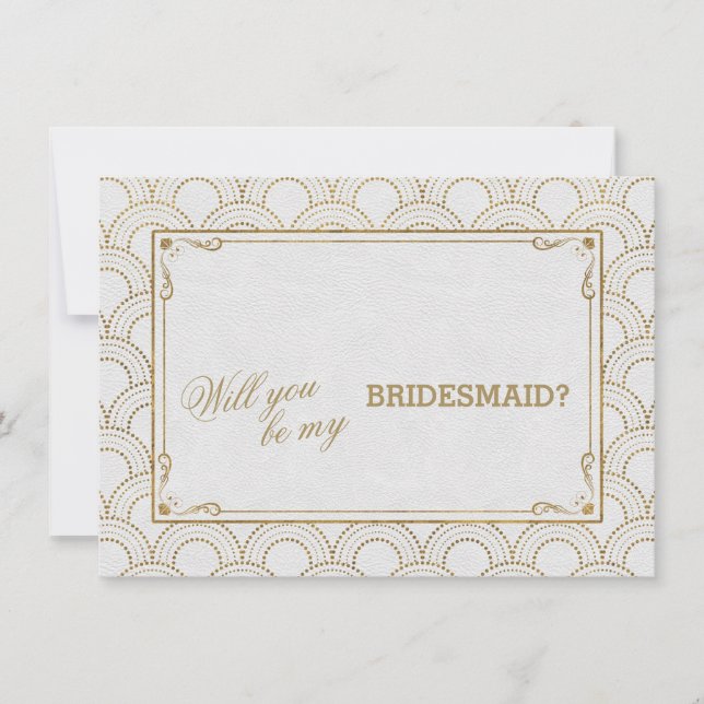 Great Gatsby Vintage Art Deco Wedding Bridesmaid Invitation (Front)