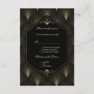 Great Gatsby Vintage Art Deco Wedding RSVP Card