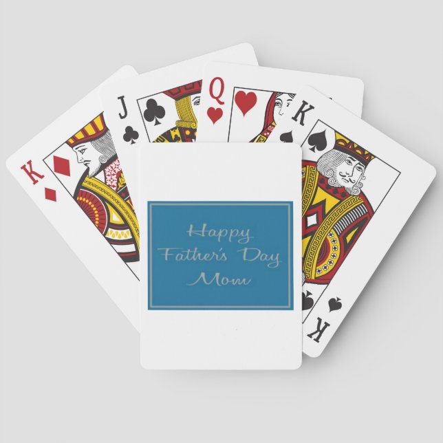Great Gift for a Single Mum on Fathers Day Playing Cards (Back)