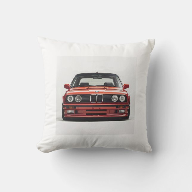 Great Gift for Men- BMW E30- RED Throw Pillow (Front)