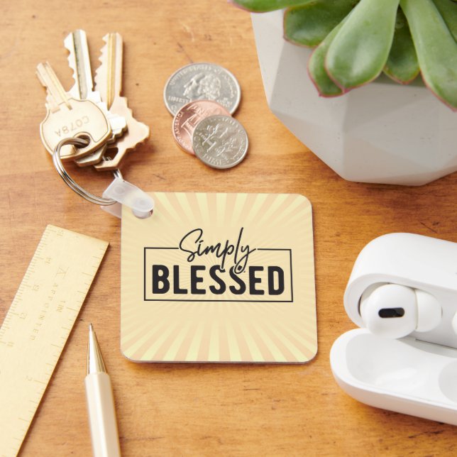 Great Gift! Simply Blessed Faith Based  Key Ring (Desk)