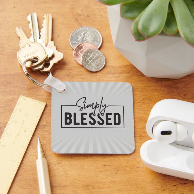 Great Gift! Simply Blessed Faith Based  Key Ring (Desk)
