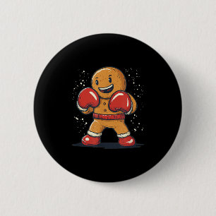 Great Gingerbread Man With Boxing Gloves Outfit  6 Cm Round Badge