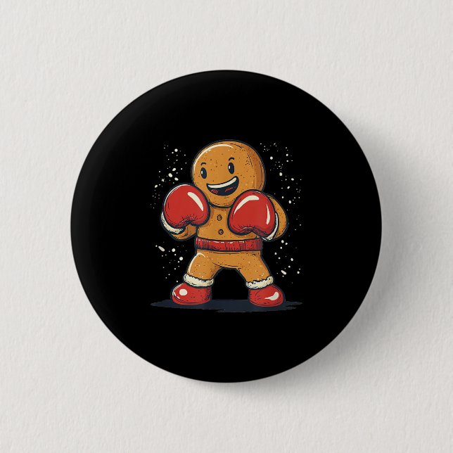 Great Gingerbread Man With Boxing Gloves Outfit  6 Cm Round Badge (Front)