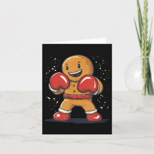Great Gingerbread Man With Boxing Gloves Outfit  Card