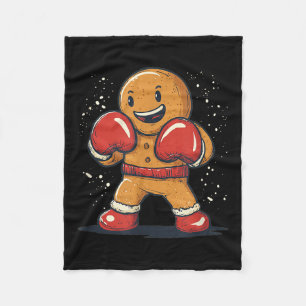 Great Gingerbread Man With Boxing Gloves Outfit  Fleece Blanket
