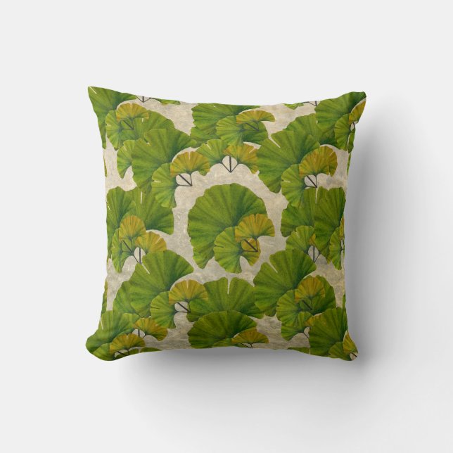 Great Ginkgo Art for Your Arts & Crafts Bungalow Cushion (Front)