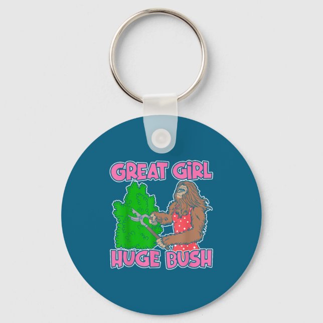 Great Girl Huge Bush Funny Design  Key Ring (Front)