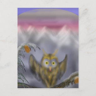 Great golden owl postcard