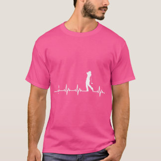 Great Golfer Heartbeat Design Golf Club Golf Ball T-Shirt