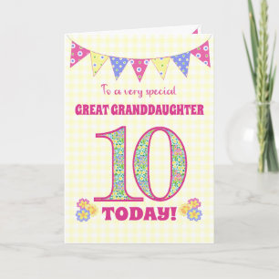 Great Granddaughter 10th Birthday Primroses Card