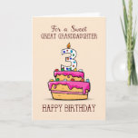 Great Granddaughter 3rd Birthday, 3 on Sweet Cake Card<br><div class="desc">Toddlers are full of energy and they really love sweets. Now as your great granddaughter turns three years old,  she will surely love to see this card as you greet her a happy 3rd birthday. The sweet pink cake will surely energise her day more.</div>